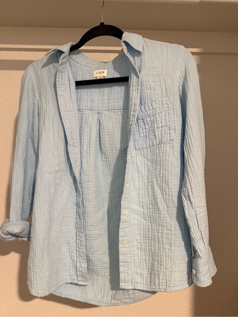 J. Crew Light Blue Cotton Gauze Button-Down Shirt
